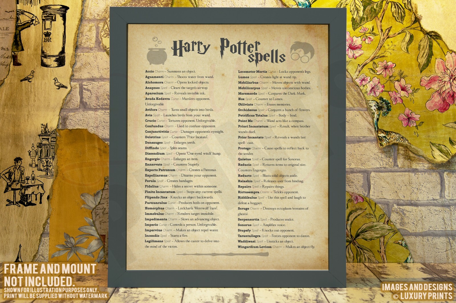 Harry Potter Spells dgoptu List A for Free Printable Harry Potter Spells