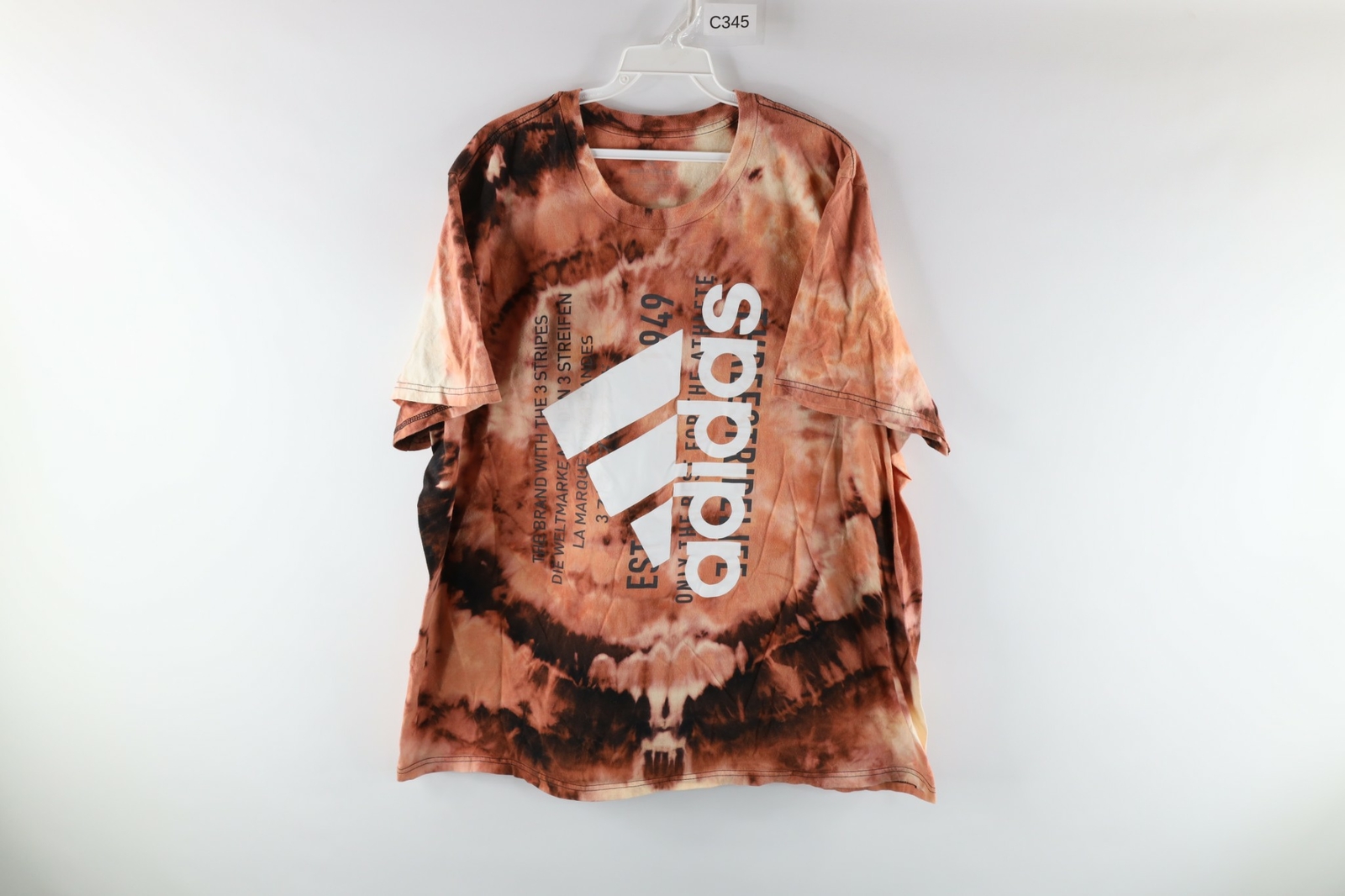 Футболка Adidas Streetwear Mens 2XL XXL Acid Wash Big Logo Spell Out Short  Sleeve T-Shirt: купить с доставкой из США, цена 4 715 руб - (334403403456)