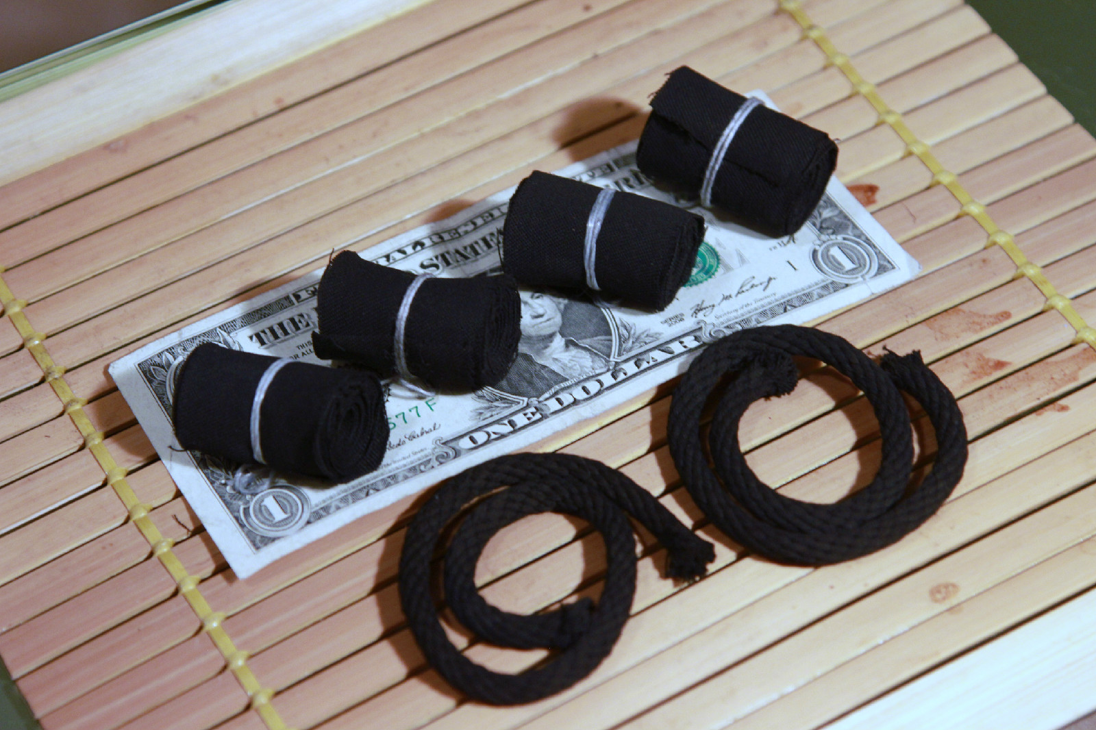 Charcloth & Char Rope Combo - bushcraft outdoor survival, char cloth charcord