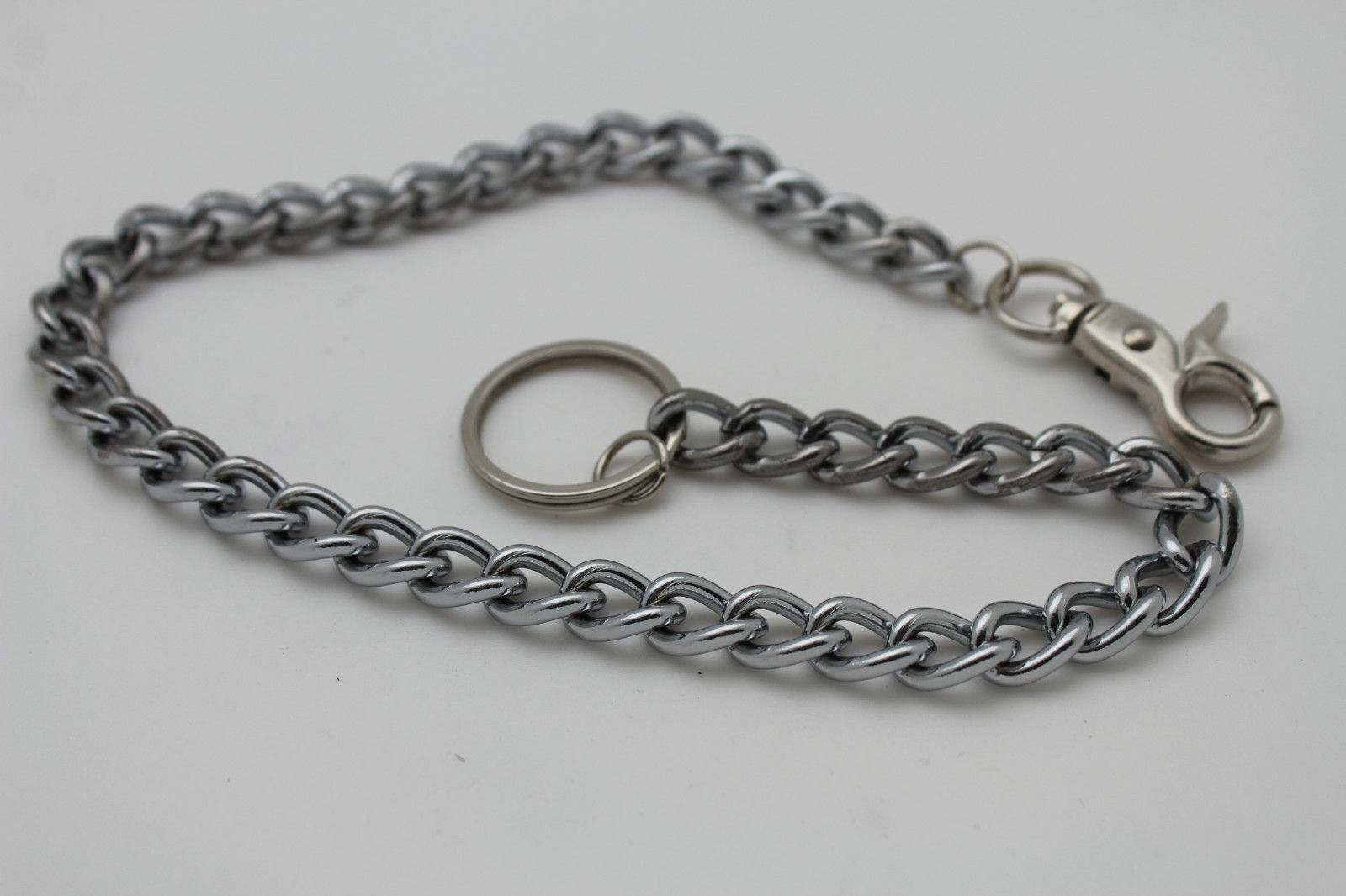 Men Silver Metal Short Wallet Chains Thick Link Simple Jeans