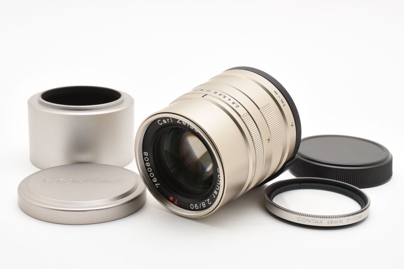 Near Mint w/Hood] Contax Carl Zeiss Sonnar T* 90mm F/2.8 G