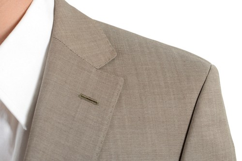 Pre-owned Hugo Boss "c-pasini/c-movie" Men's 100% Wool Beige Two Button Suit