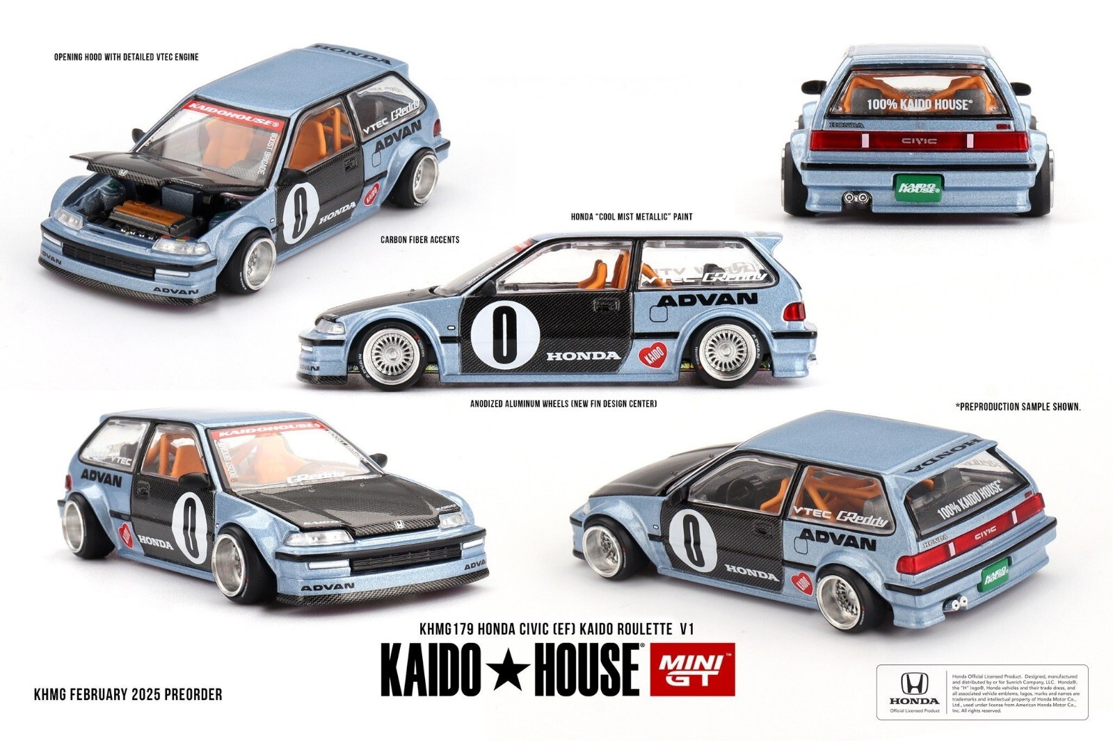 Preorder) Kaido House x Mini GT 1:64 Honda Civic (EF) Kaido
