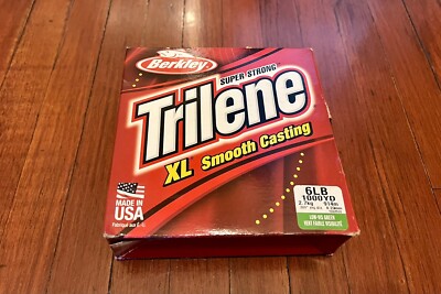 2 New Berkley Trilene XL 6lb 1000yd Fishing Line Low-Vis Green XLEP6-22