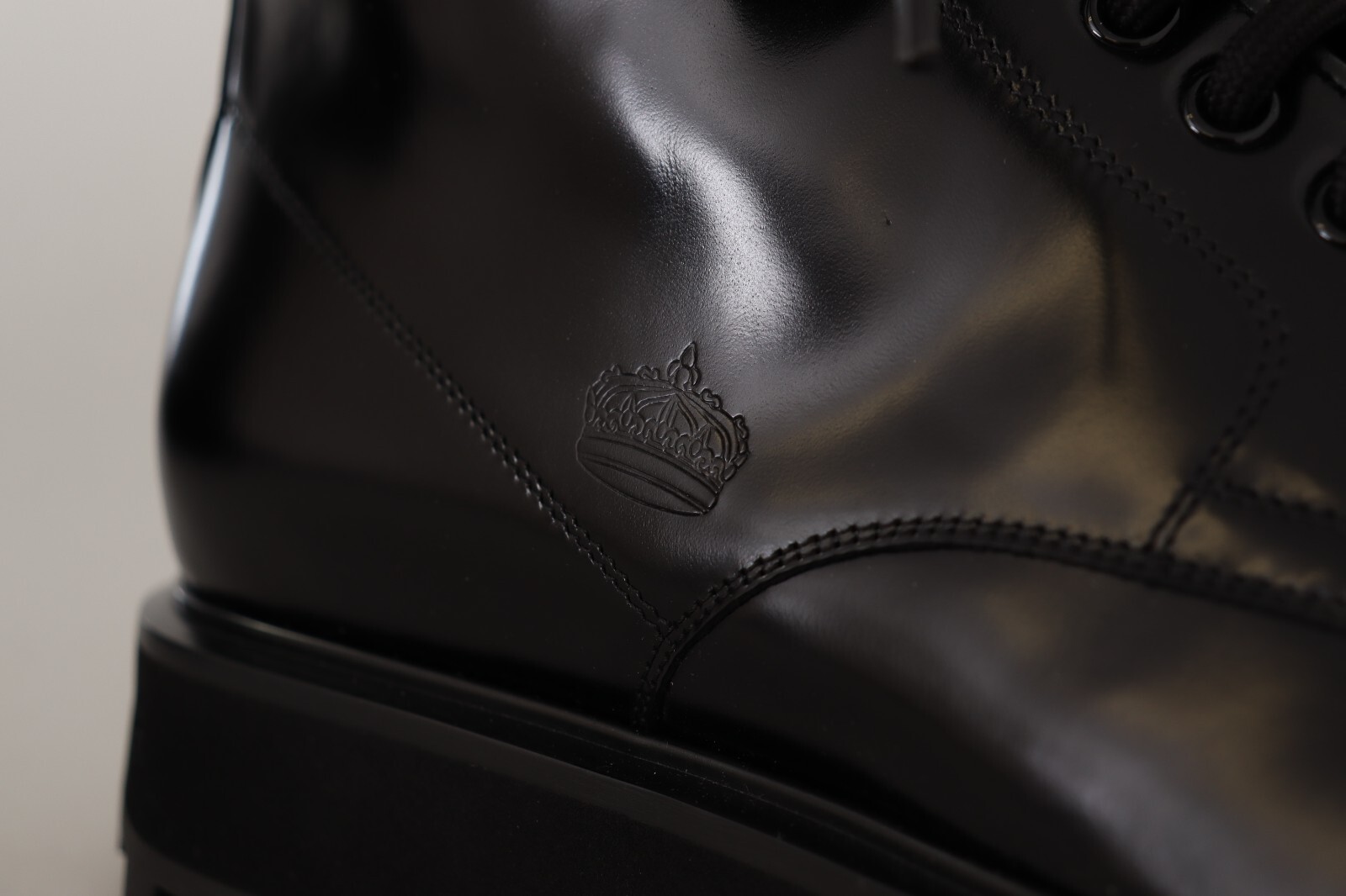 Pre-owned Dolce & Gabbana Shoes Boots Black Leather Combat Lace Up Mens Eu40 / Us7 $1400 In Black