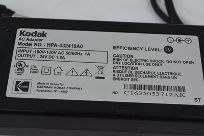 Kodak Easyshare Series 3 Printer Dock AC Power Cord Adapter Model HPA-432418A0