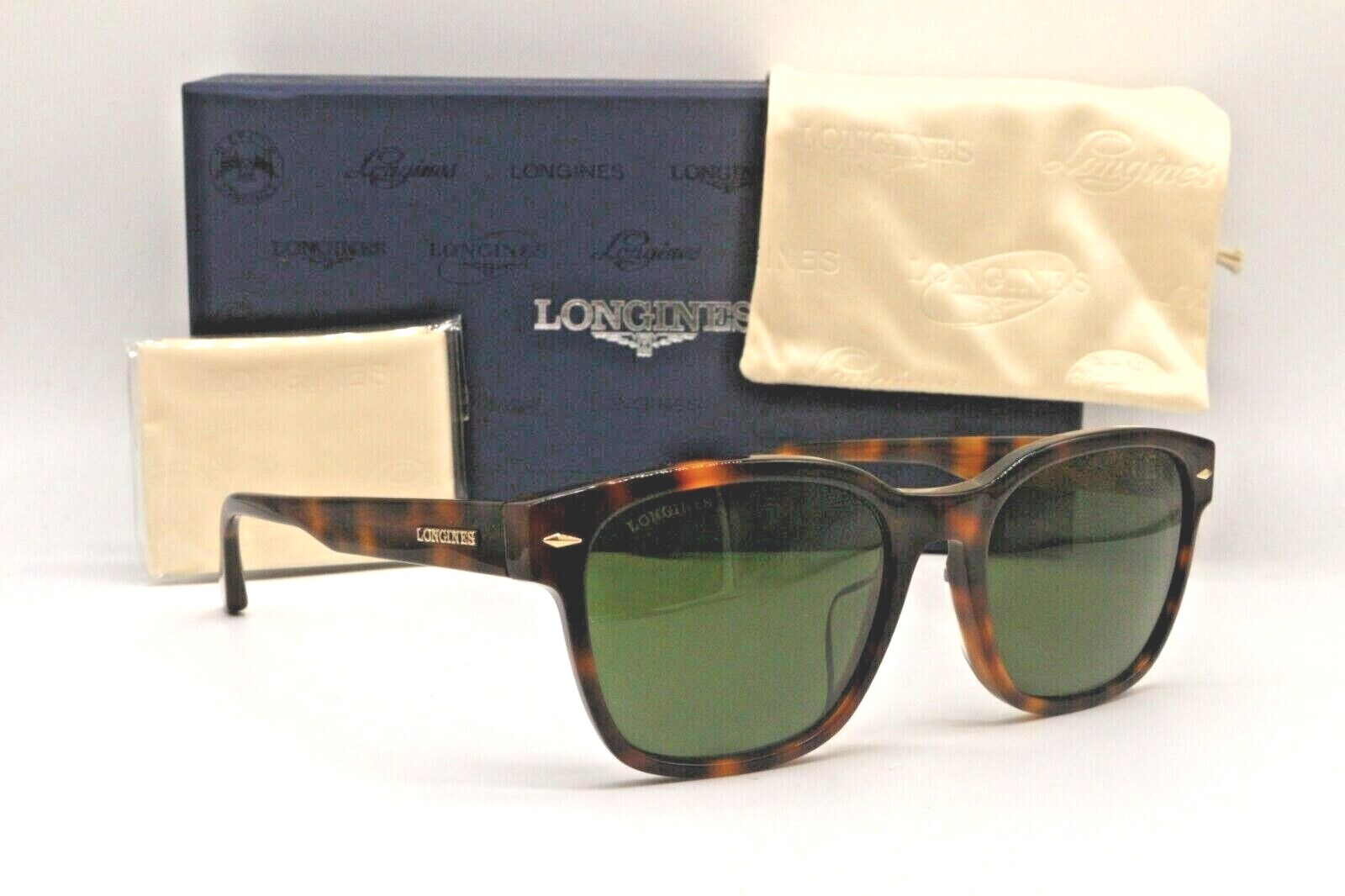 Pre-owned Longines Lg 0015-h 52n Havana Gold Zeiss Lens Authentic Sunglasses 56-19 In Green