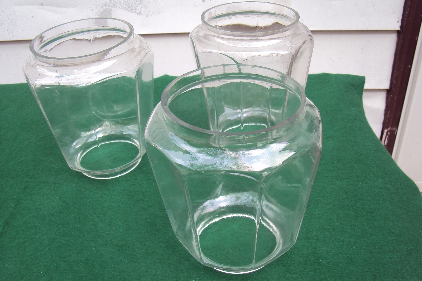 Vintage New Old Stock 8 Panel Clear Glass Globes, New 6 available