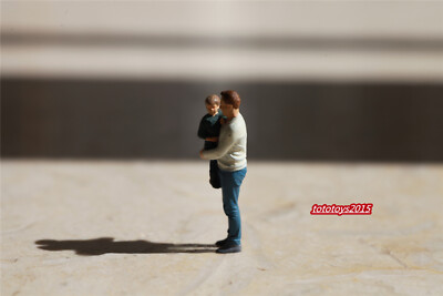 1/64 1/87  Father Son Man Scene Props Miniatures Figures For Cars Vehicles Toys