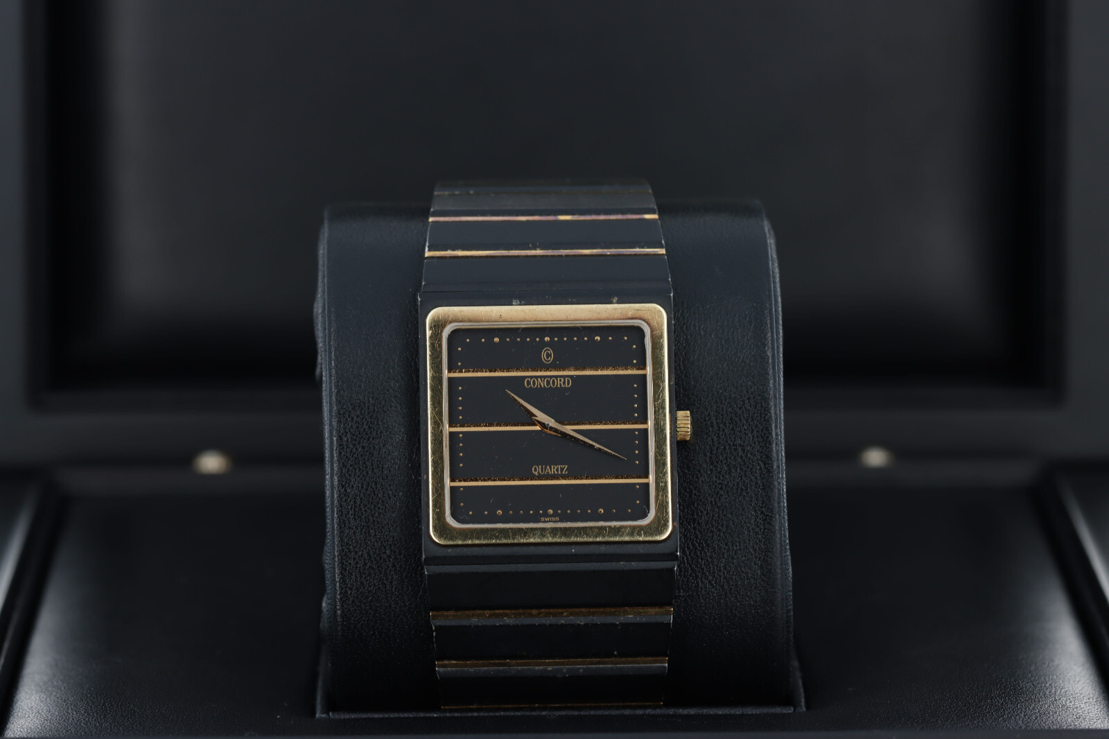 Concord Quartz Mariner SG Black And Gold Mens Watch 18k GOLD