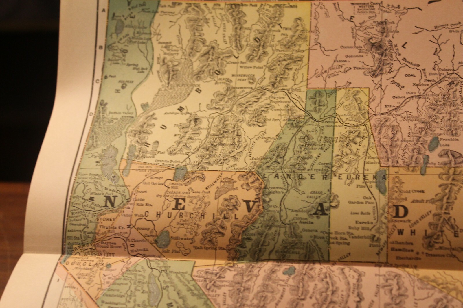 Antique 1895 Map NEVADA