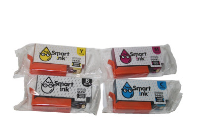 Smart Ink 564XL High Yield Black Cyan Yellow Magenta New Sealed in Package Lot 4