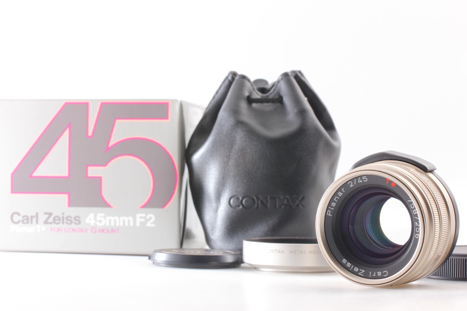 Carl Zeiss Planar 2/45 レンズ contax コンタックス Unused BOXED] Contax Carl Zeiss Planar 45mm F2 Lens w/Hood