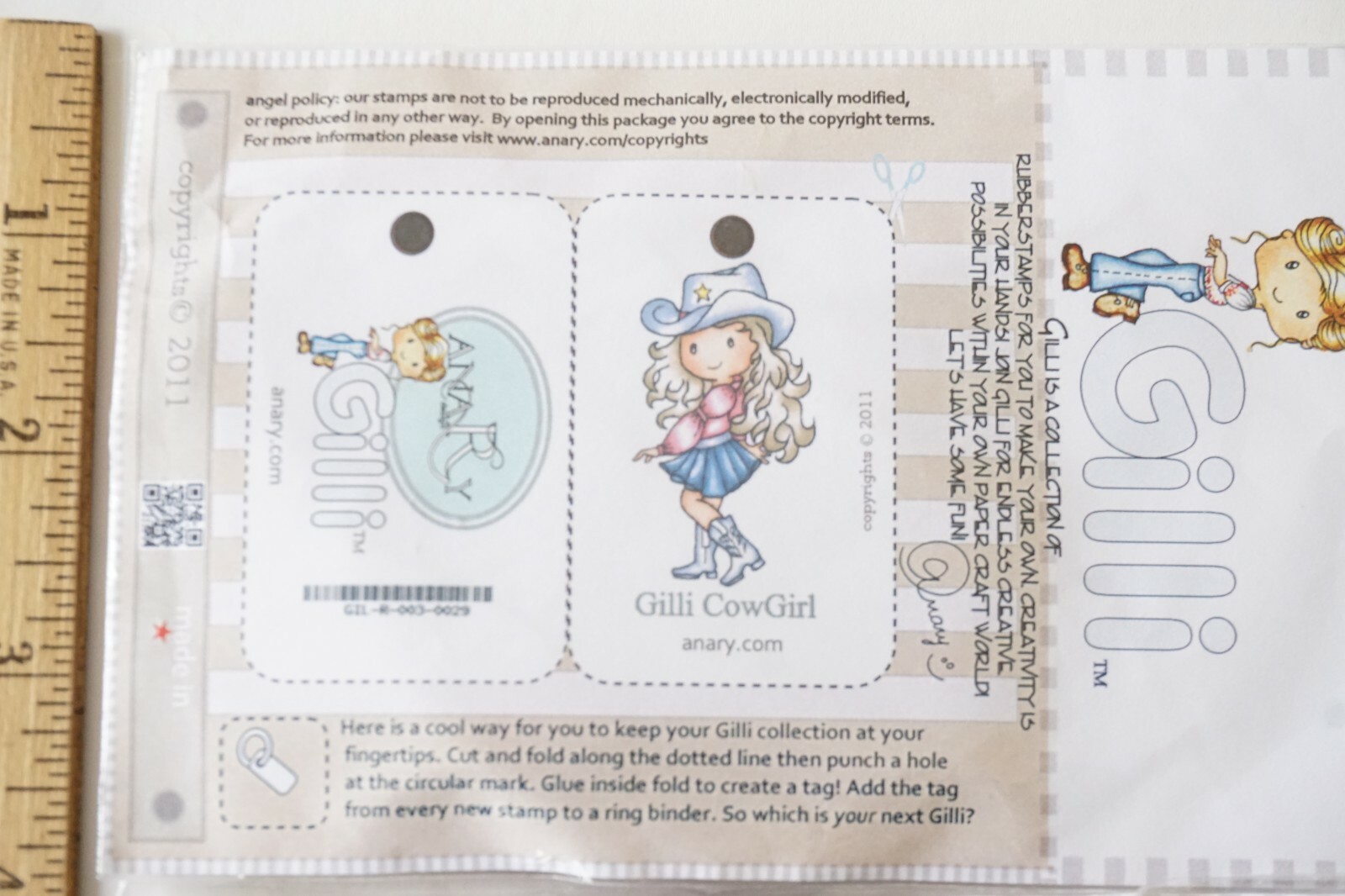 2 GILLI Girl Stamps COWGIRL FLORIST 2011 ANARY NEW!!