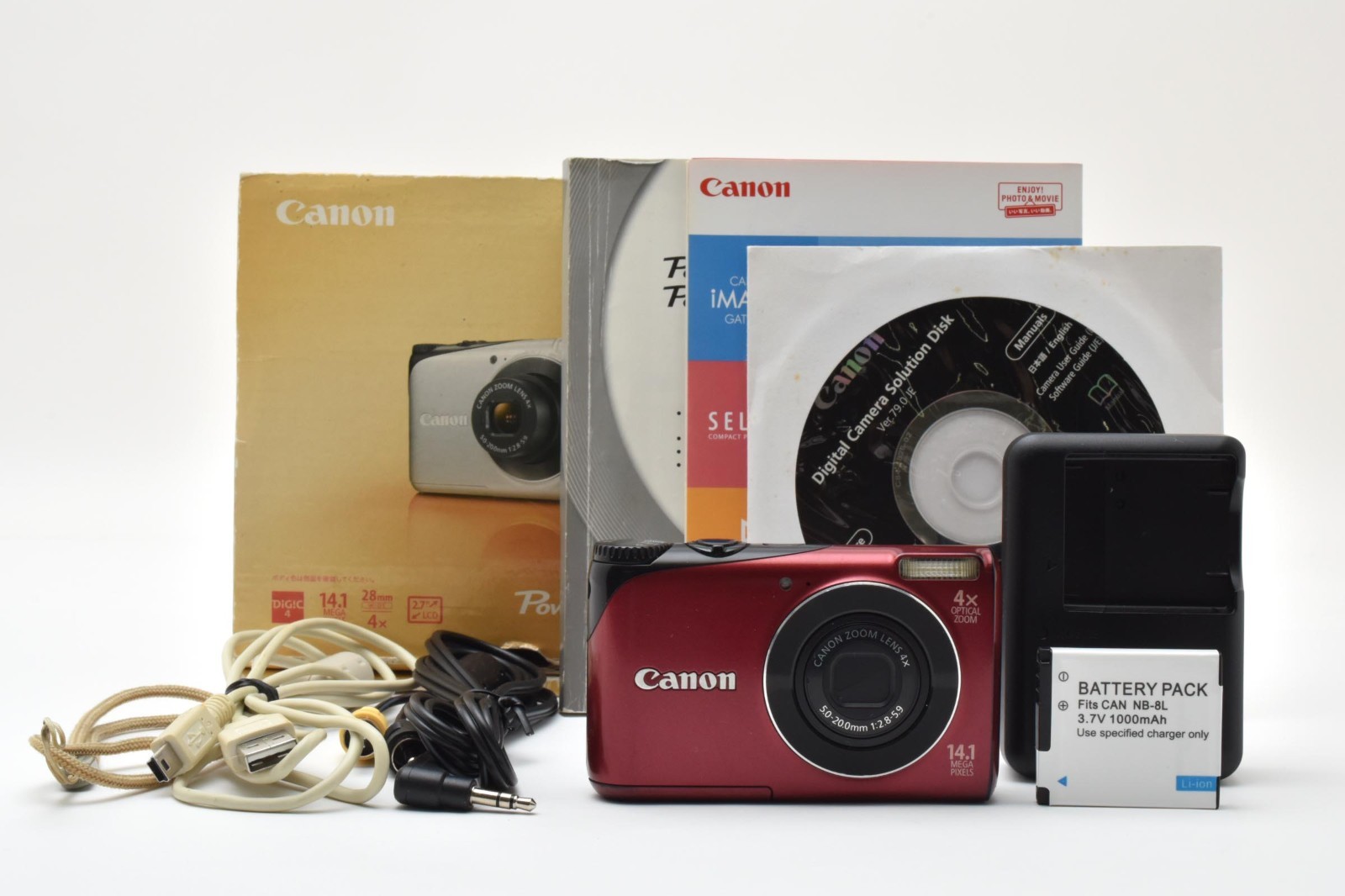 Canon PowerShot A2200 Red 14.1 MP Digital Camera w/Box From