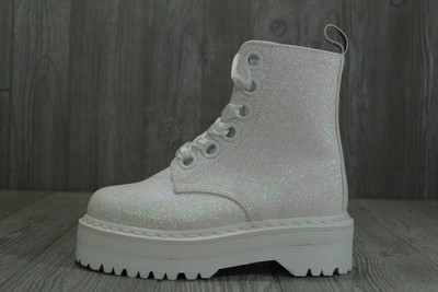 molly glitter doc martens white
