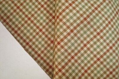 2.88 yds Crossville Wool Fabric Luxury Super 120s Suiting 8.5 oz Rust Plaid 104''
