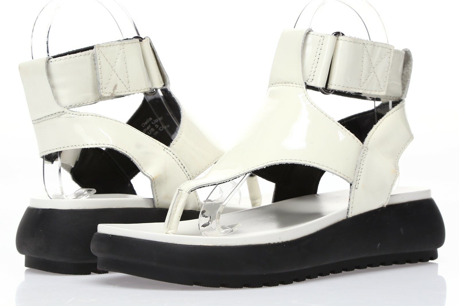 Atelje 71 Womens Delia White Patent Leather Thong Wedge Sandals Size 5 - 231083