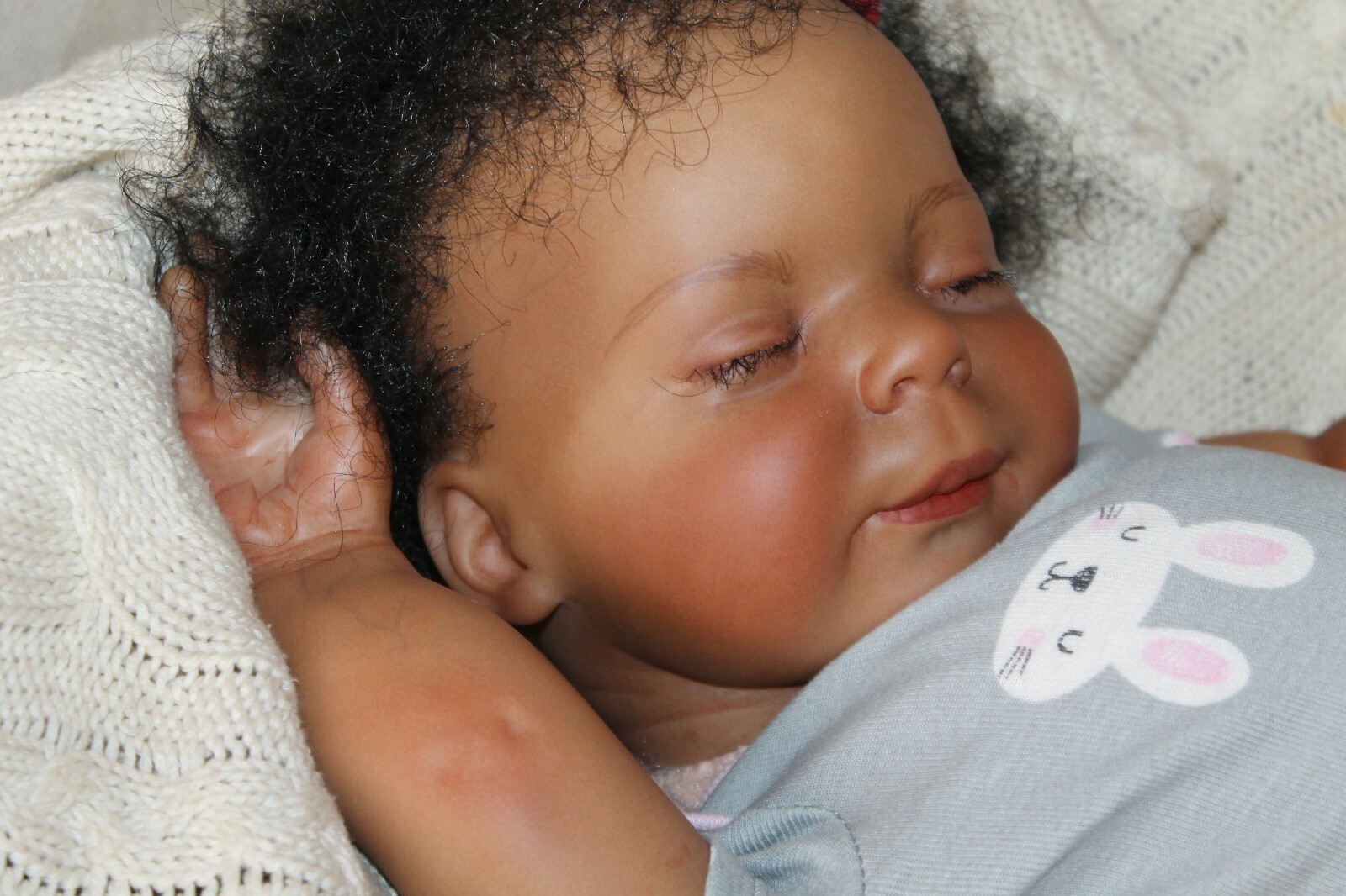 Reborn baby doll sweet lifelike ethnic 3 month baby girl Janey with 3d skin OOAK