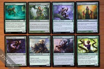 Set of 8 Pauper Legal Elves *NM Magic MTG* Elvish Visionary Evolution Witness
