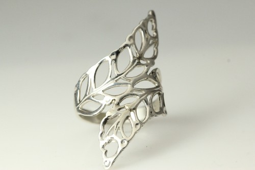 silver、925まとめ売り Cross Over Leaf Ring 295 Sterling Silver Size 7.34 (RIN7898