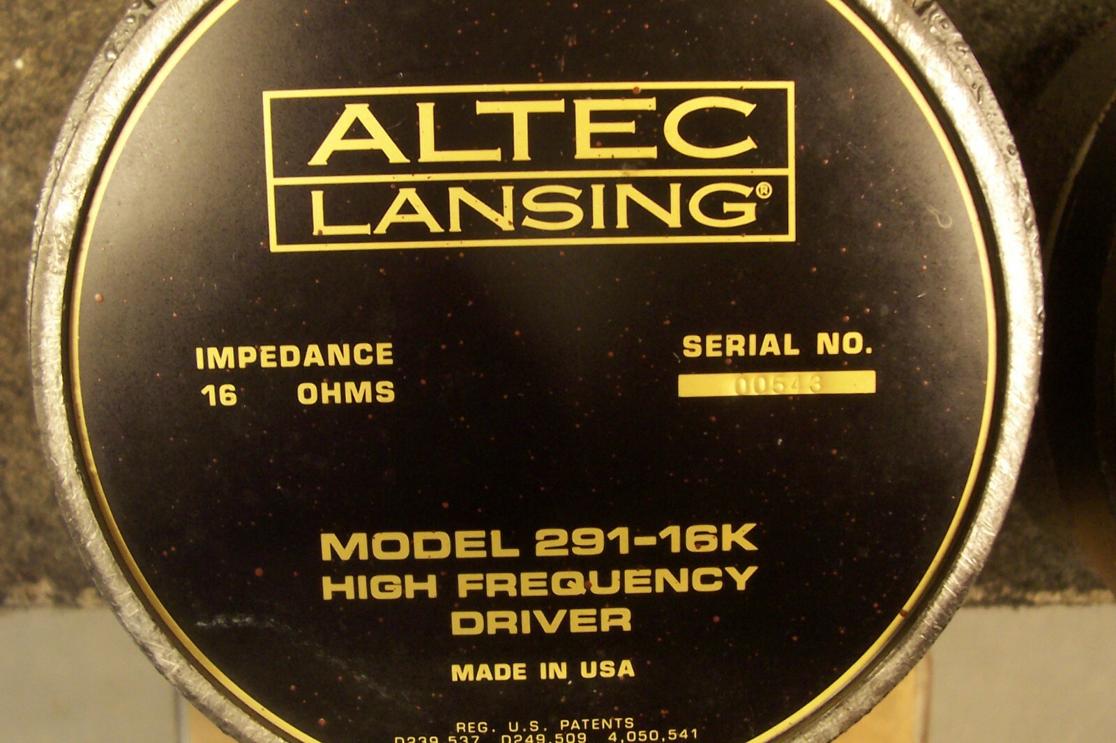 ALTEC ドライバー　291-16k 1個 ALTEC ドライバー 291-16k 1個 Yahoo!オークション - ALTEC アルテック