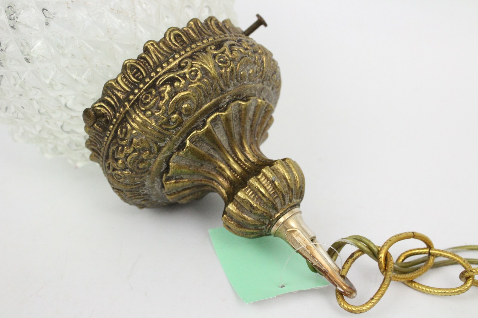 Ornate Vintage Brass Hanging Ceiling Light Pendant Chandelier Fixture 21.5