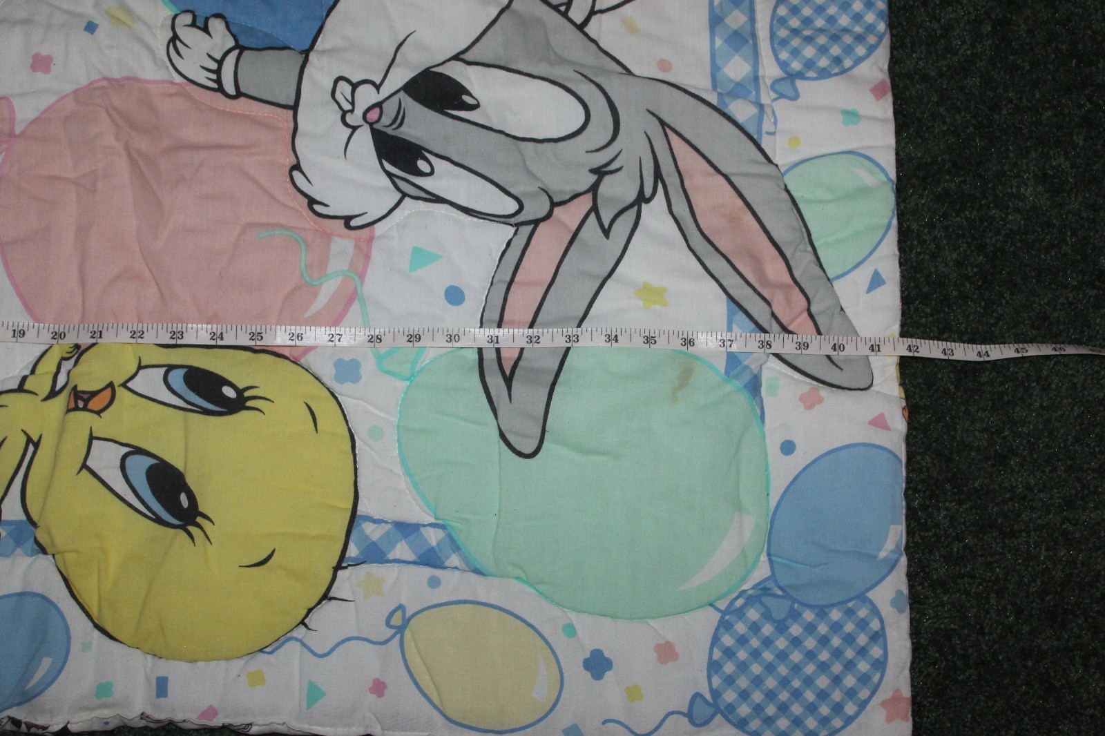 Vintage Baby Looney Tunes Balloon Nursery Crib Blanket Quilt Bumper Pads Bedding