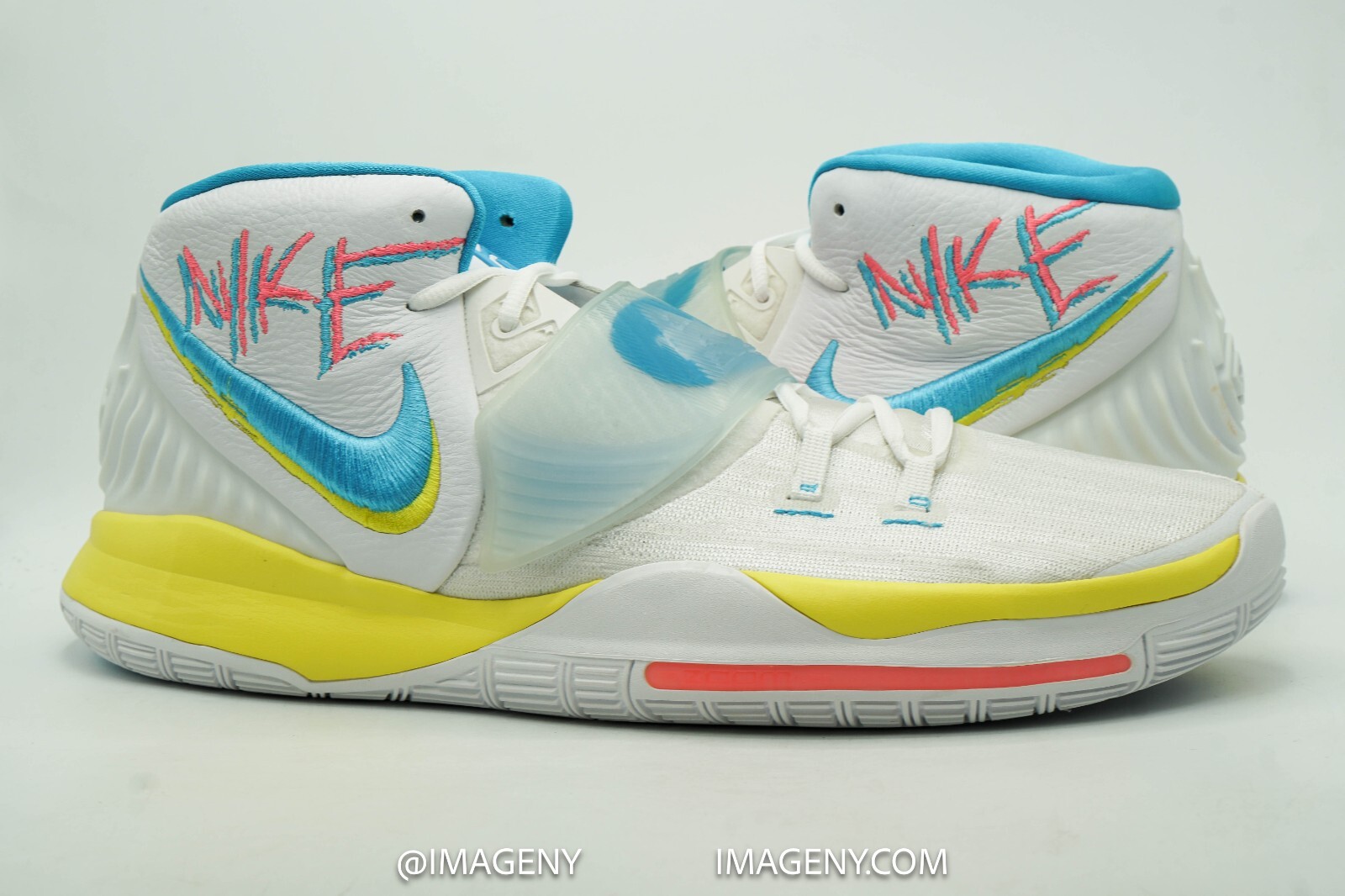 NIKE KYRIE 6 NEW SIZE 18 90S WHITE OPTI YELLOW DIGITAL PINK