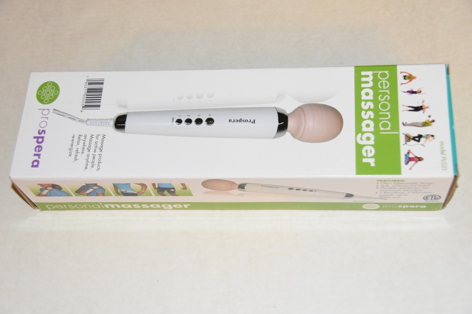 Prospera Personal Wand Massager 4 Speeds Knocking & Vibration PL-021, 6000 rpm
