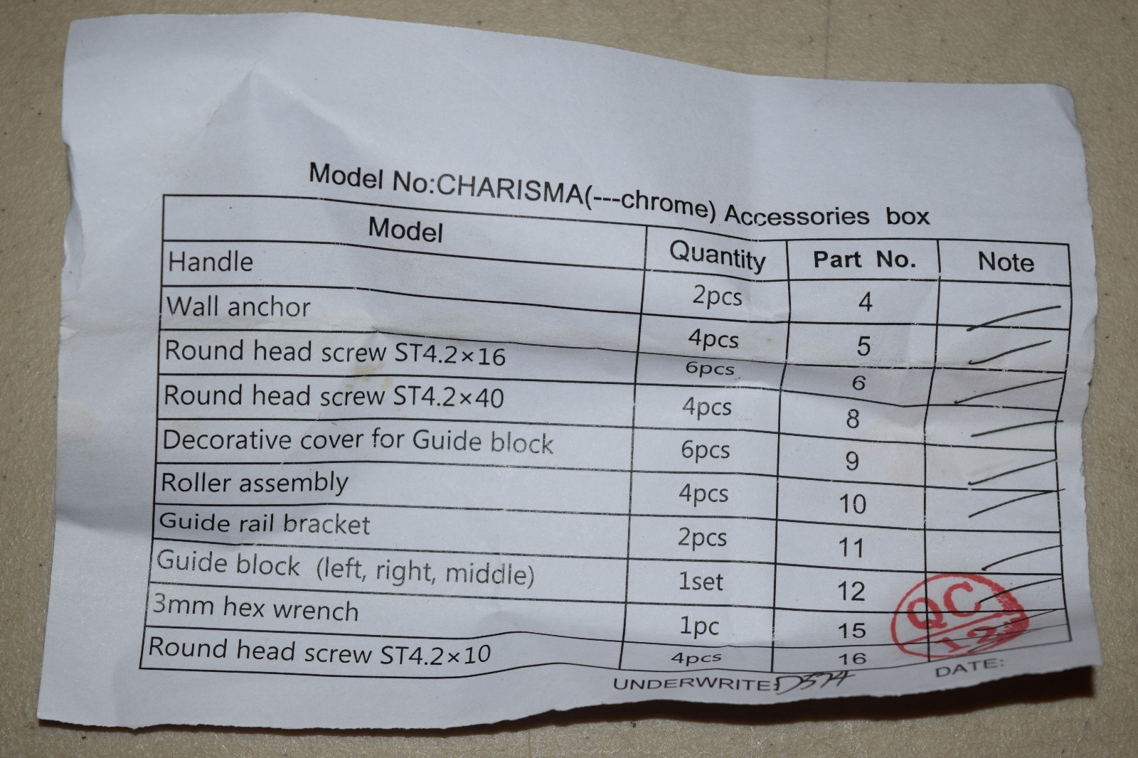 Hardware for Dreamline Charisma Shower Door Chrome Handle Rollers SHDR-130680p-0