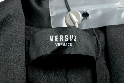 Pre-owned Versace Versus Silver Black One Button Women's Blazer Coat Sz Xs S M L Xl In Silver/black
