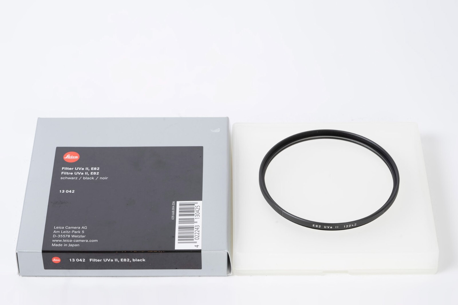 Leica E82 UVa II Filter - Black / 13042 JAPAN, full packing Leica E82 UVa II Filter - Black / 13042 JAPAN, full packing