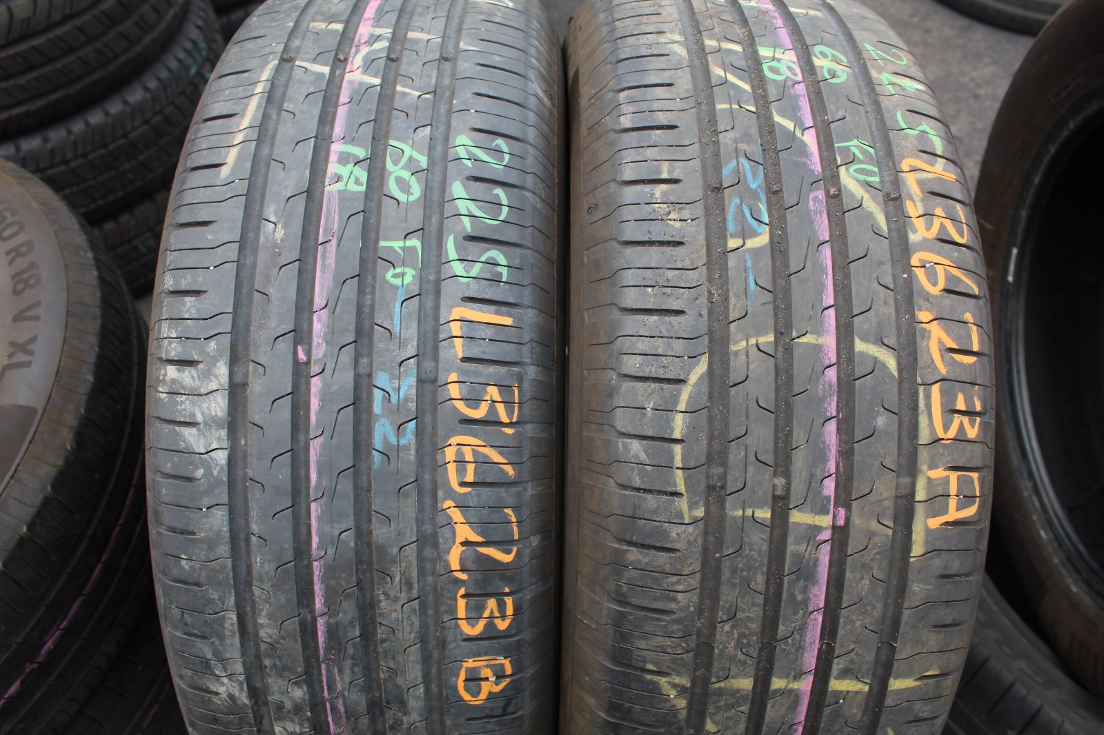 225 60 18 Continental, Eco Contact6 XL 104V, x2 A Pair 4.8mm (F1_tyres) FO L3623
