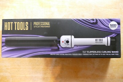 Hot Tools HTBW1861 NANO CERAMIC FLIPPERLESS CURLING WAND 1-1/4''