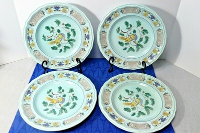 LOT of 4 Kensington Staffordshire JAVA BIRD Dinner Plates  10 1/4