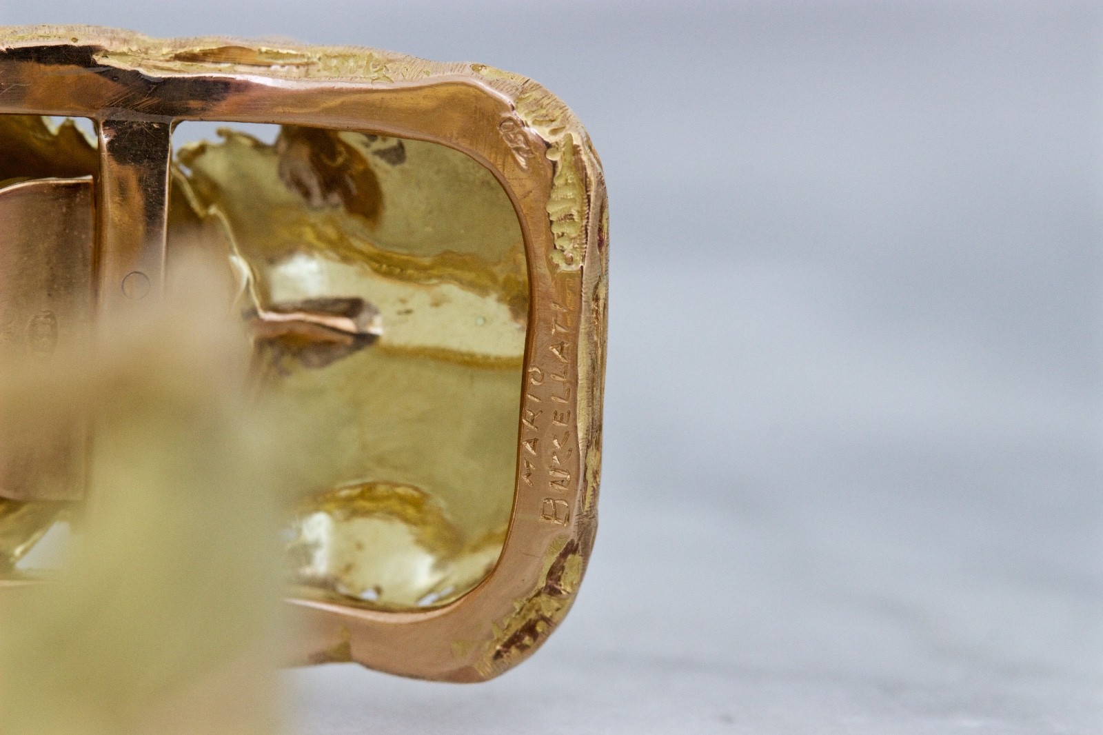 Vintage Buccellati Leaf Cuff Bracelet 18k Multi Tone Gold 1960s Estate Designer