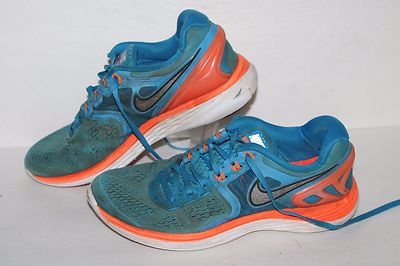 Nike Lunareclipse 4 Running Shoes, #629682-40, Blue/Orange/White, Men's US 7.5