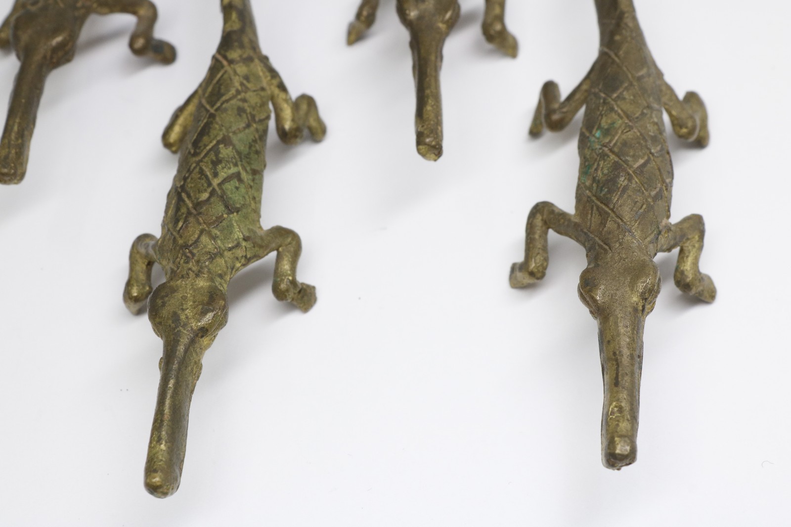 Set of 4 Vintage Bronze Crocodile Knife Rests Free Shipping