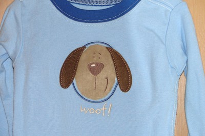 Carters 2-pc. PAJAMA Sleepwear Set (Boys 12M) Puppy Dog Blue Shirt & Pants NWT