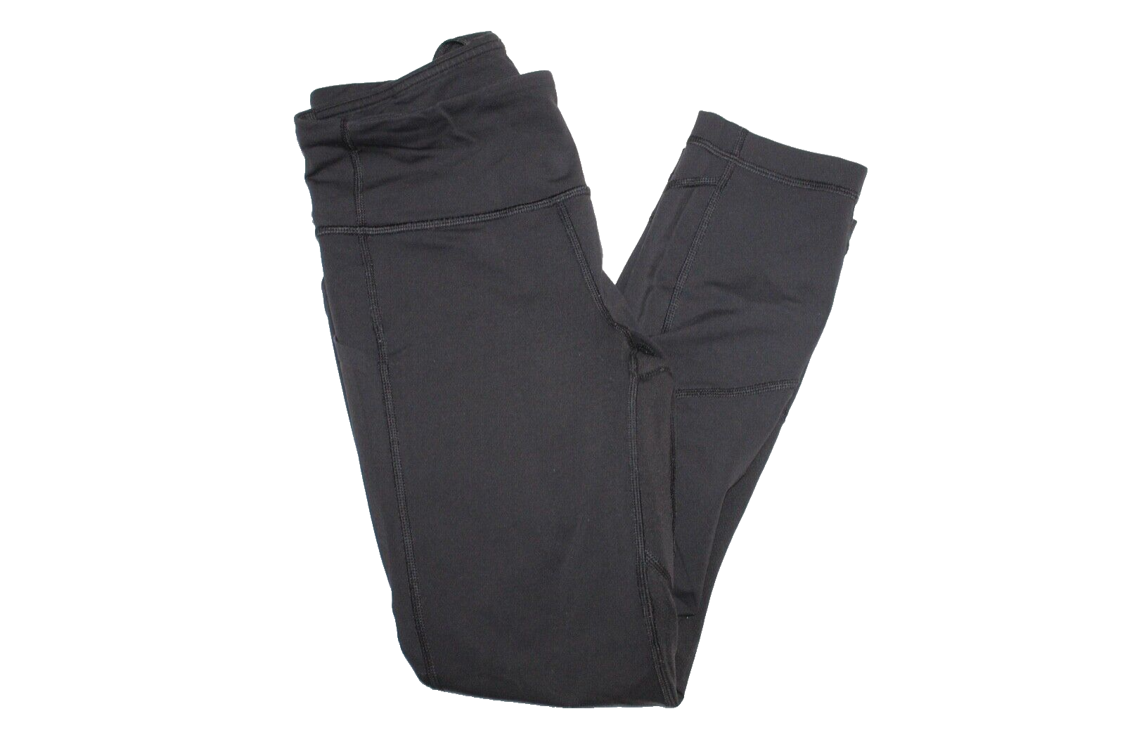 Ω Lululemon Size 4 Pace Rear Zipper x10416 Crop Black Yoga