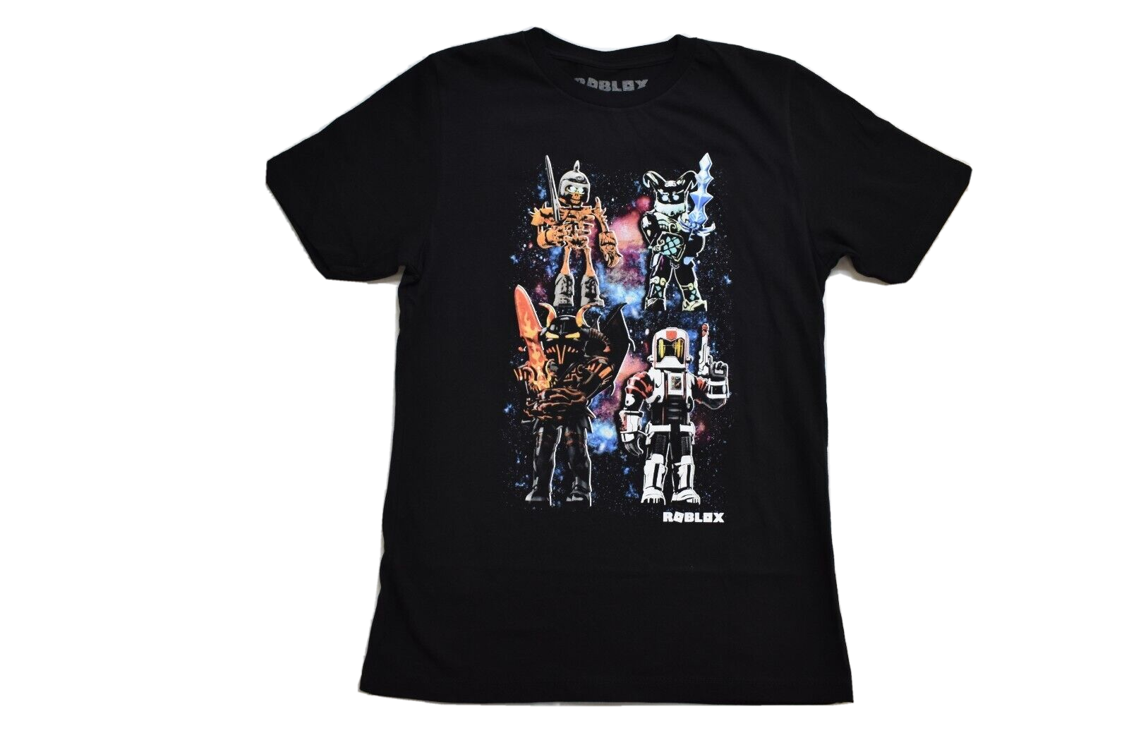 Roblox Youth Boys Multiple Character Space Graphic Black Shirt New S, L, XL