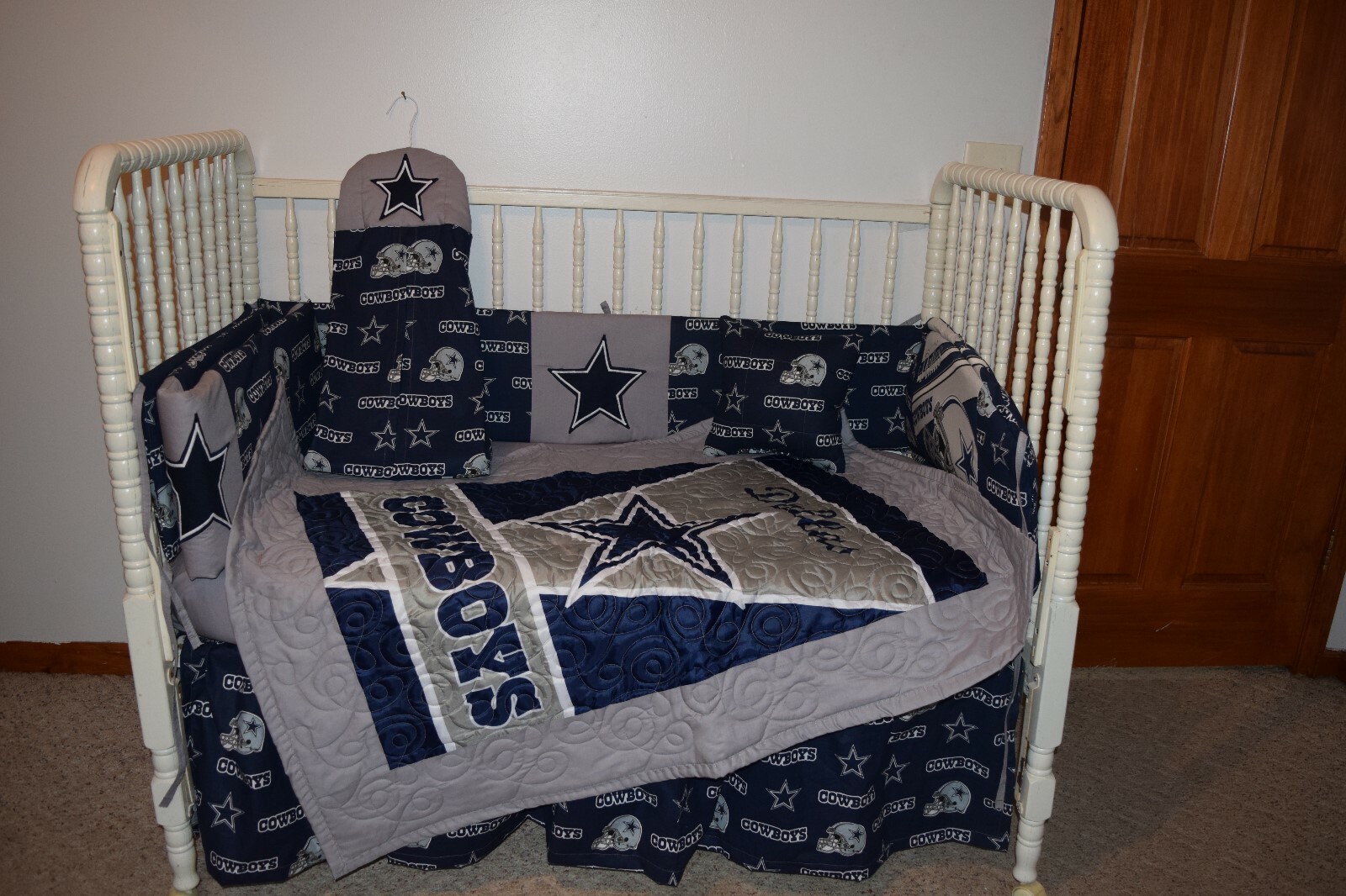 Crib Bedding Nursery Set Made With Dallas Cowboys Fabric