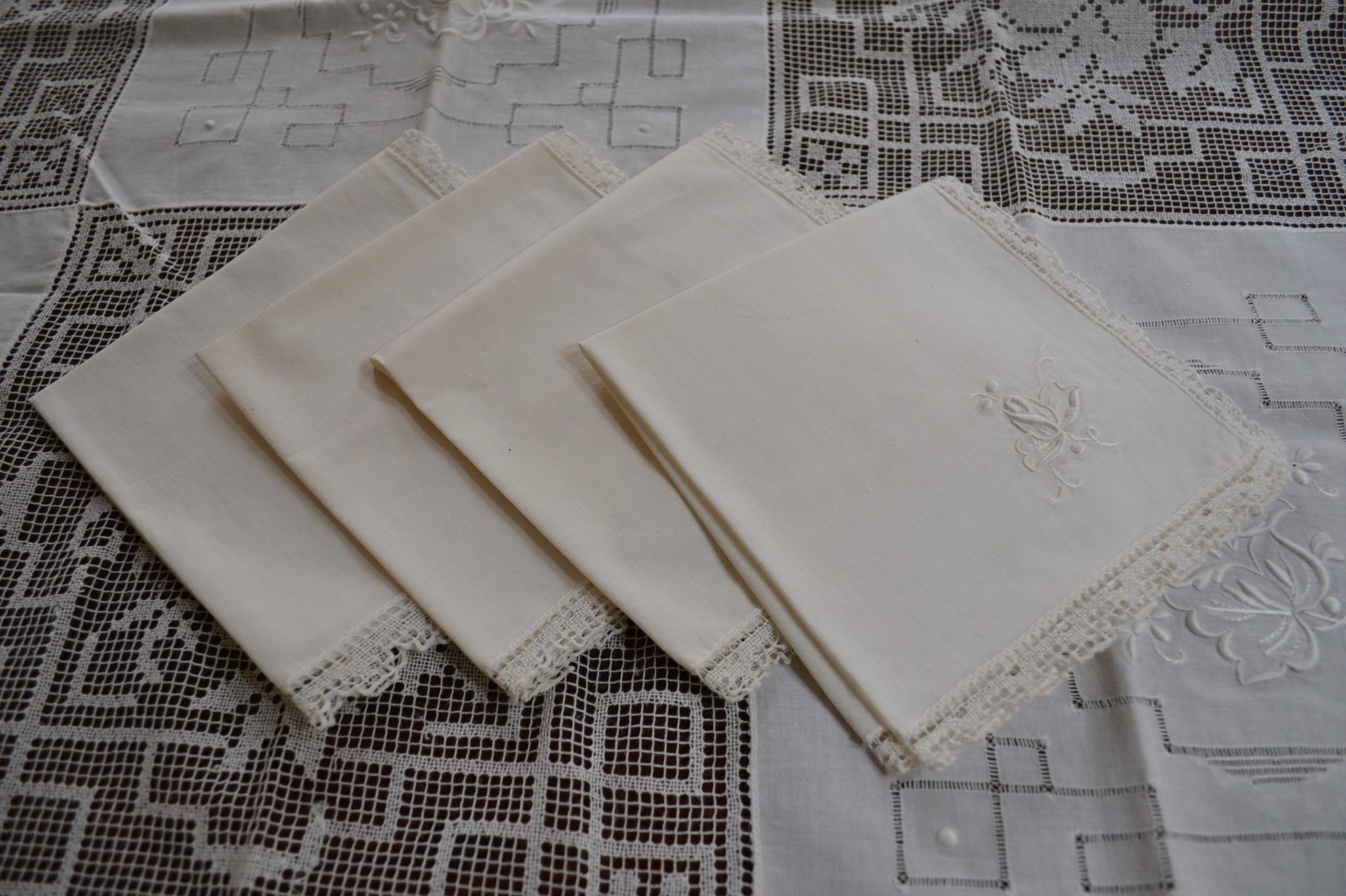 Vtg Doilies Table Cloth Embroidery and Lace - New Never Used