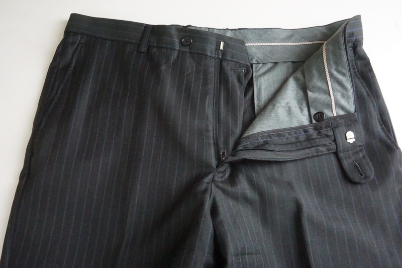 Hickey Freeman Lindsey Charcoal Vibrant Blue Striped Worsted Wool 2 Pc Suit 40R