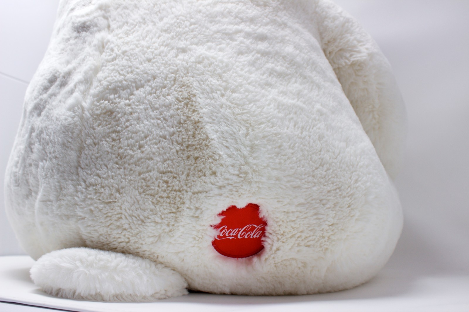 Coca Cola Polar Bear Large Plush Stuffed Animal White Red Scarf Embroidered Logo