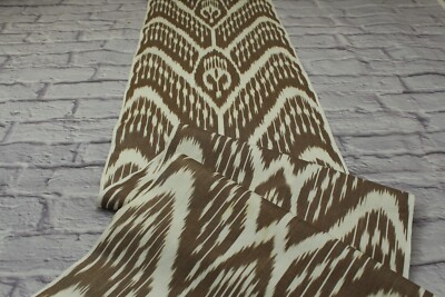 3.0 m Uzbek cotton handmade Ikat fabric/Brown cloth for craft,upholstery,decor