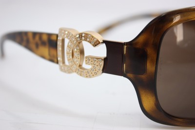 Pre-owned Dolce & Gabbana Dolce Gabbana Dg 6029b 502/73 Brown With Precious Stones Authentic Boxed 65mm