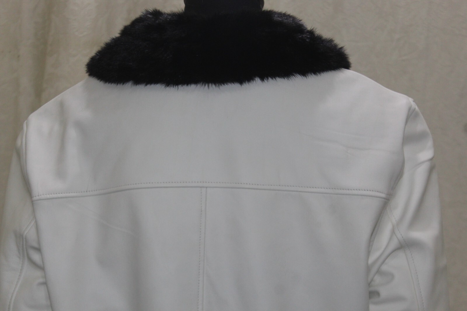 Pre-owned Handmade Black Reversible Real Persian Lamb Fur Coat Real Mink Fur Collar All Sizes