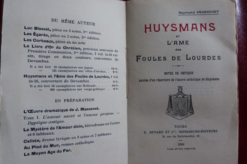 Huysmans Et L'Ã¢Me Des Foules De Lourdes (Raymond Vroncourt 1910)